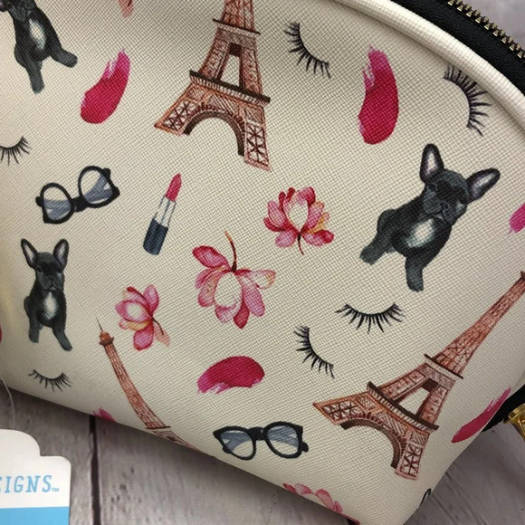 OCS design frenchie paris theme makeup cosmetic tote bag - Picture 5 of 6